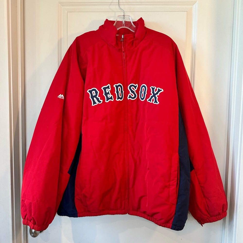 Majestic Authentic MLB Red Sox Therma Base Fleece Lined Full Zip Jacket, SZ 2XL